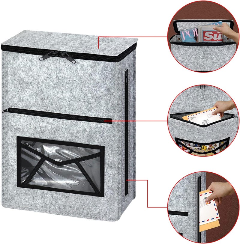Annmore Mail Slot Catcher Bag, Indoor Mail Catcher Felt Made, High Capacity Mail Slot Cover, Space Saving, Self-Adhesive, Home Hardware Accessories - Image 4